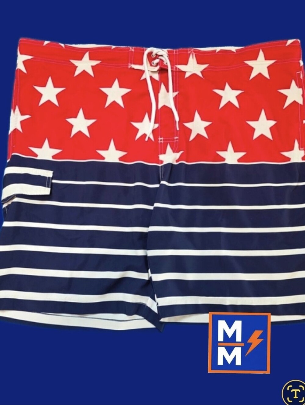 Sonoma XXL Patriotic Board Shorts Red White Blue Stars Stripes Swim Trunks